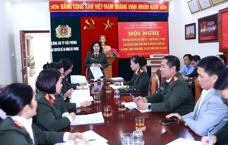 Chi bộ Ban Chuyên đề An ninh Hải Phòng triển khai thực hiện Quy định số 114 về kiểm soát quyền lực và phòng, chống tham nhũng, tiêu cực